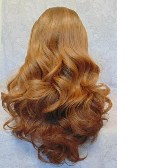 NEW Thick Swiss Lace Front Auburn Ombre Wig main image 7